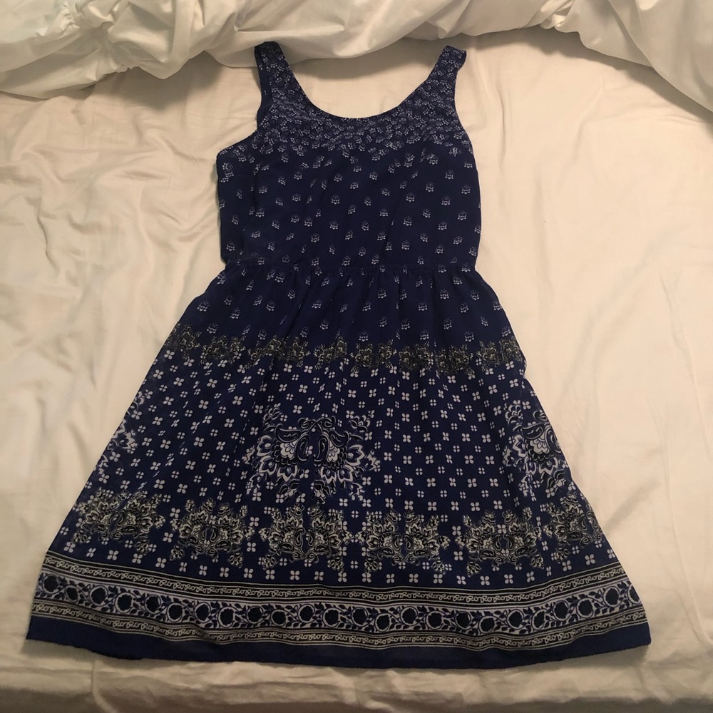 Blue floral sun dress